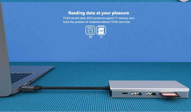 Multifunctional 12-in-1 USB Type C Hub For display link Docking station 4K UHD VGA PD3.0 USB 3.0 Charging Adapter