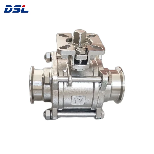 High Quality PN64 Stainless Steel High Mounting 3PC Ball Valve For Food Beverage, Milk etc