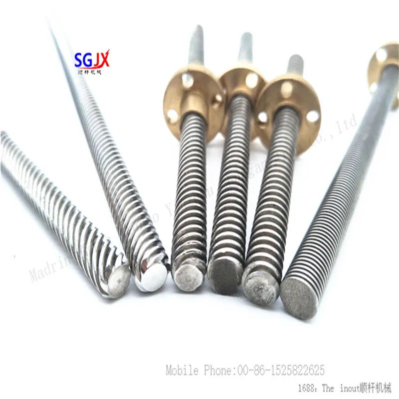 Printer accessories T8 Stepper motor trapezoidal lead Stainless Steel threaded rod with nut pitch 2 lead 8