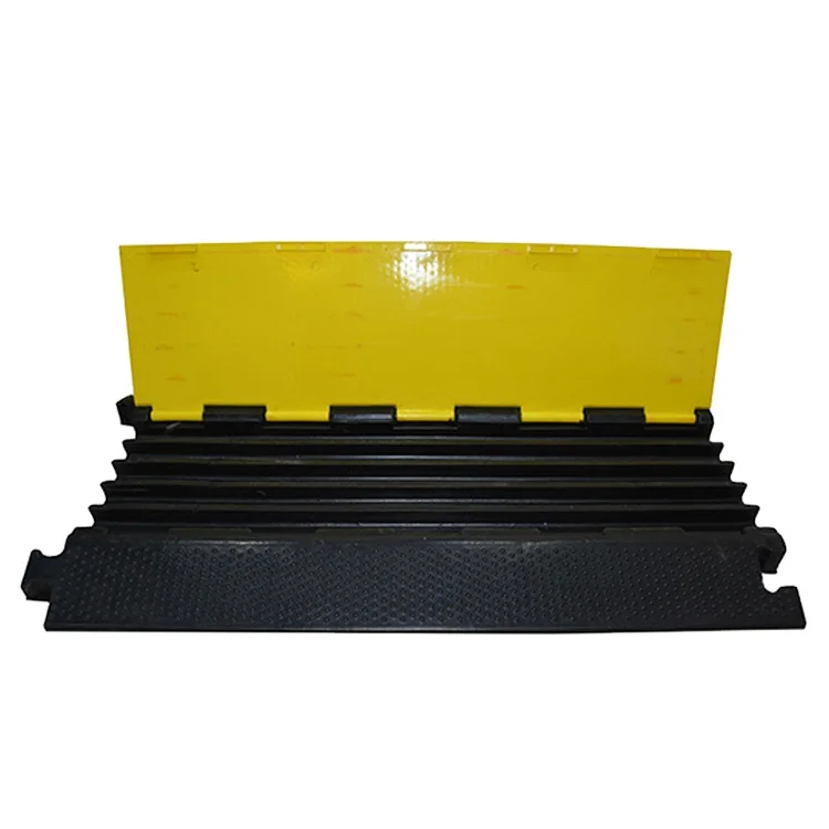 Professional Rubber PVC black yellow 2 3 5 Channel Cable Protector Wire groove speed bump