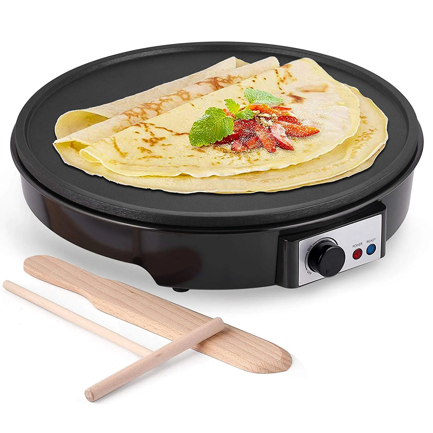 Aifa round snack Electric 3 in 1 Detachable heart shape stainless steel waffle crepe maker