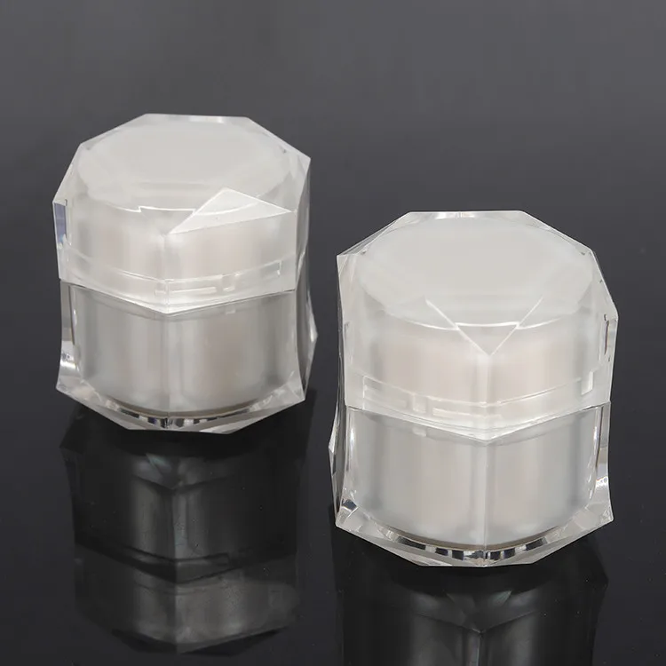 Factory Oem Free Sample Customized Transparent 5g 10g 15g 30g 50g Pp Diamond Jars Plastic Cosmetic Jars for Cream