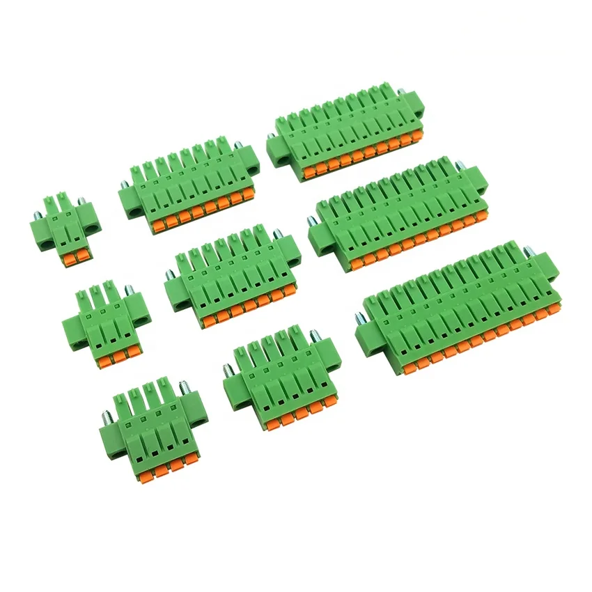 15EDGKM-3.5 pcb connector terminal block FMC 1.5 spring plug terminal block connector with screw flange