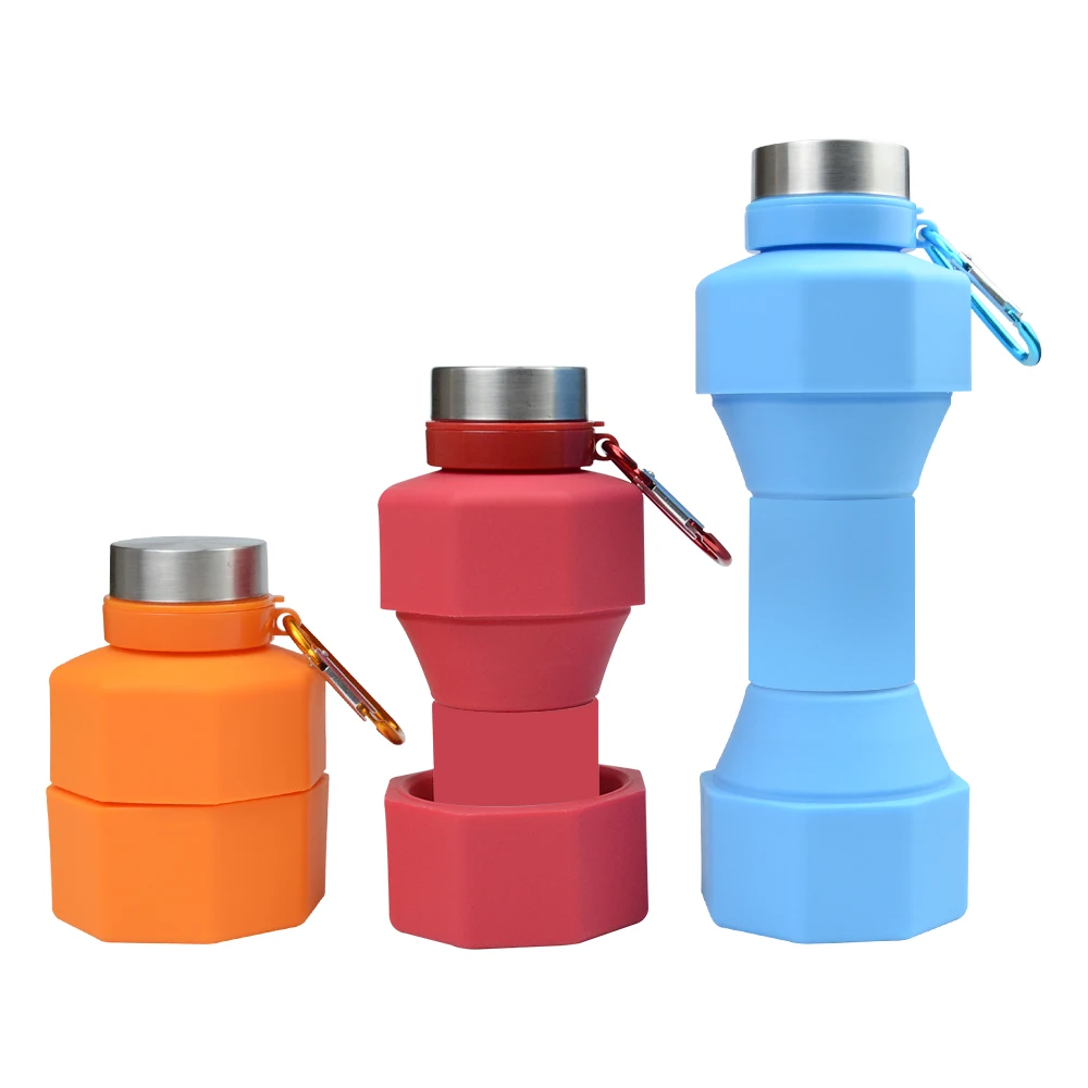 Portable 650ml Outdoor Running Fitness Sports Creative Silicone Folding Drinking Water Bottle
