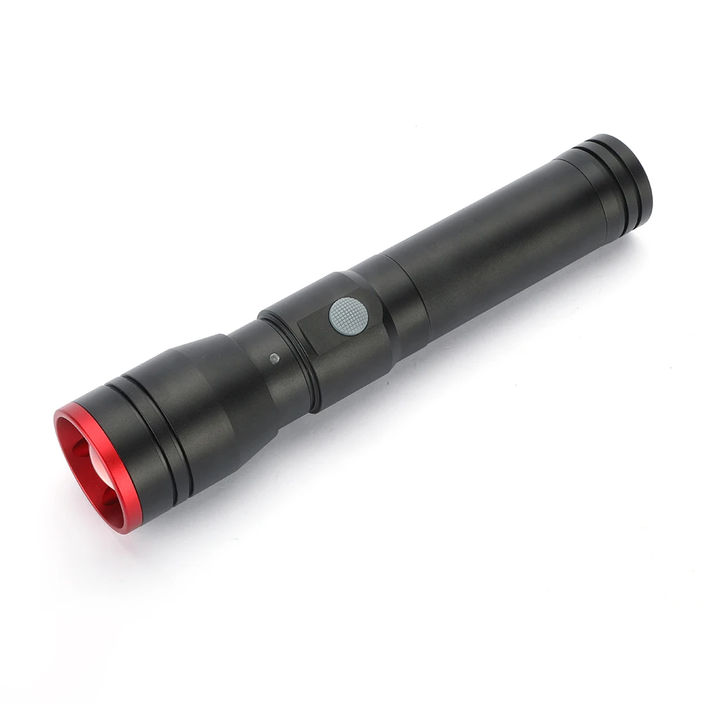 
Hot sale OEM zoomable long shot USB charging LED aluminium torch for outdoor 