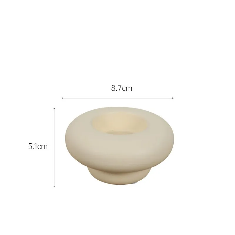 Nordic Gyroscope Shaped Cream Ceramic Candlestick High Quality Creative Candle Holder Handicrafts Table Decoration Candle Stand
