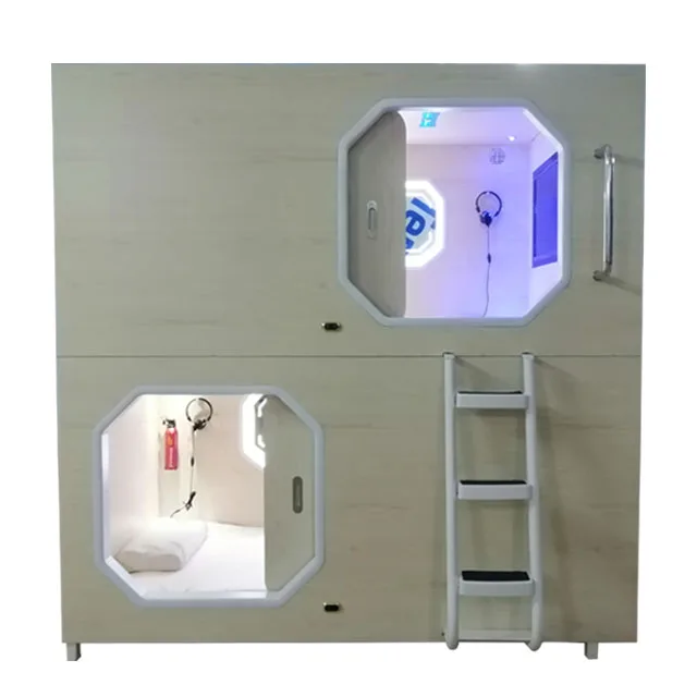 High Quality Wooden Single Soundproof Fireproof Capsule Container Hotel Capsule Hotel Bed Sleep Pod Sleeping Box