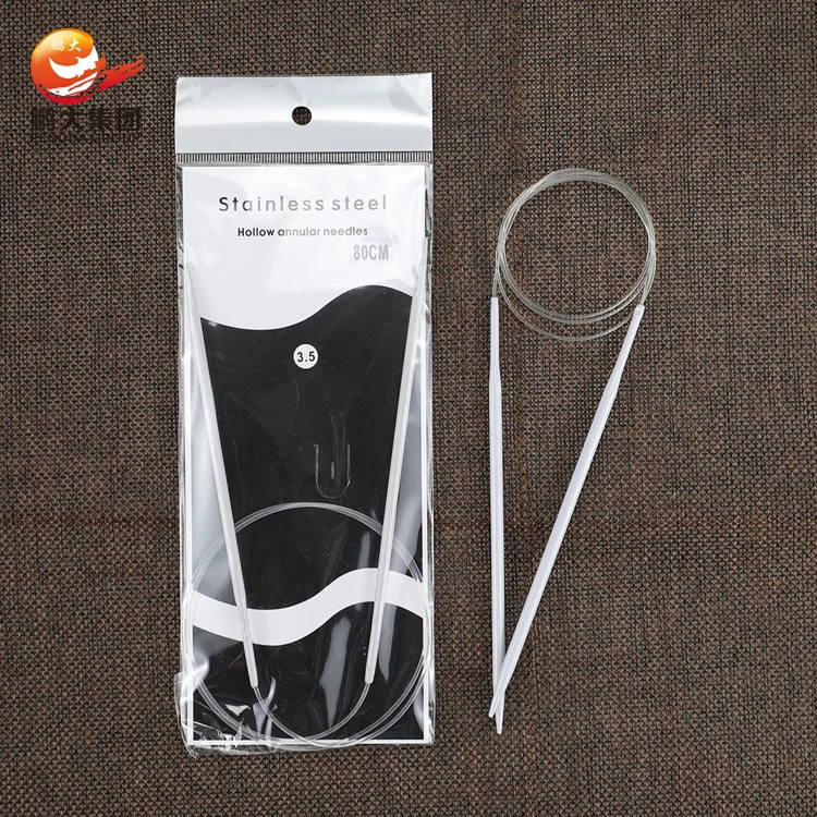 11 pcs round stainless steel circular ring weaving pins knitting needles hook set