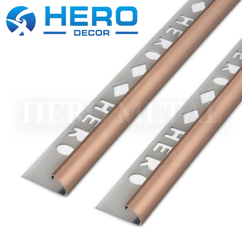 Tile Trims Factory Customized Polished Round Quarter Shape Metal Stainless Steel Tile Trim Strip For Wall and Ceiling Decoration