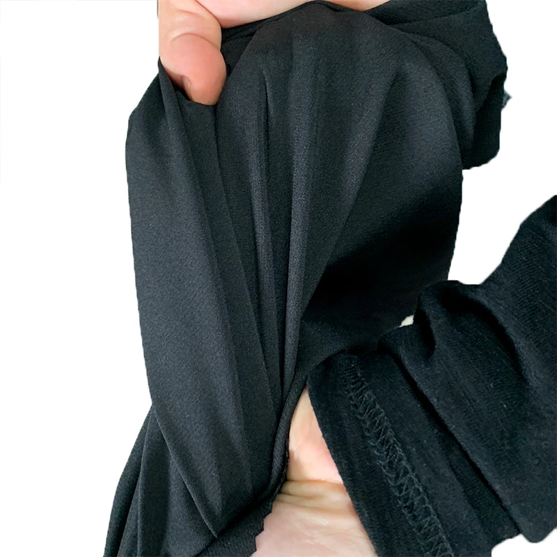 Заводская распродажа черный микро волокна ткань, тянущаяся в 4 направлениях, полиэстер ткань 90% полиэстер 10% спандекс четырех-way stretch за брюки из ткани