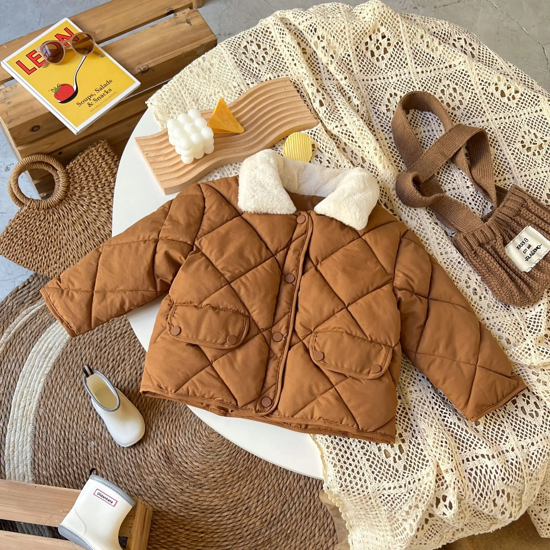 High Quality Kids Clothing Thick warm jacket Trench coat Fur collar jacket winter warm Jackets