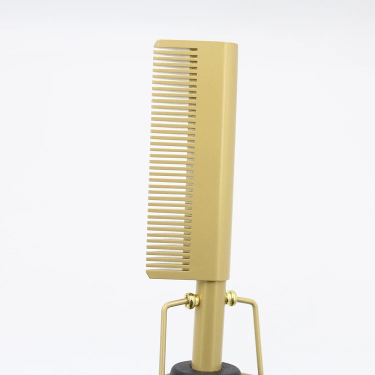
High Heat Safety Electric Comb Private Label Hair Straightener Pressing Hot Comb 