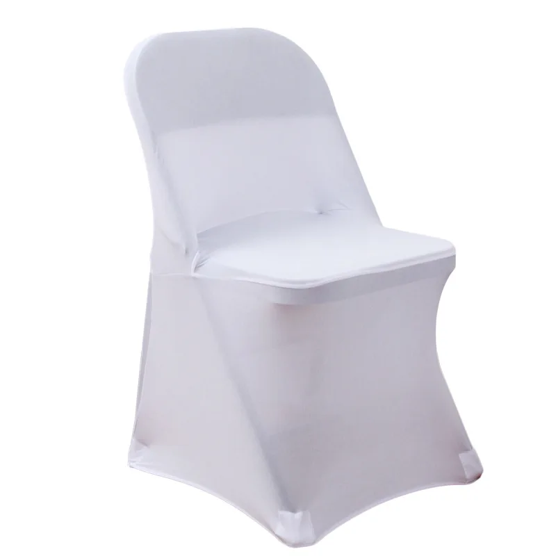 Amazon hot selling spandex white fold chair cover for wedding banquet chair cover