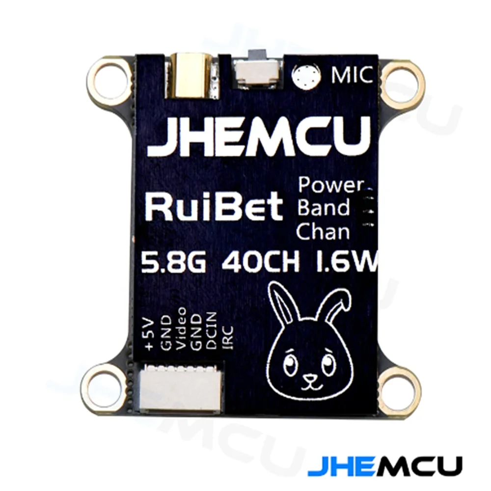 JHEMCU RuiBet Tran-3016W 5 8 Г 40CH 1 6 Вт PitMode Регулируемый VTX Встроенный микрофон 2-6S 30x30 мм для радиоуправляемого самолета FPV большой дальности