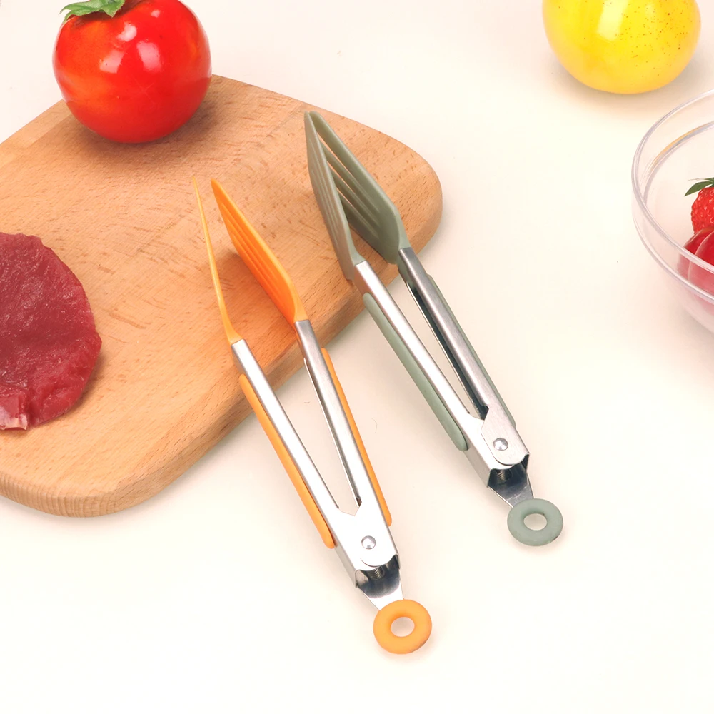 Kitchen Tools Silicone Food BBQ Steak Stainless Steel Spatula Omelette Baking Supplies Clips