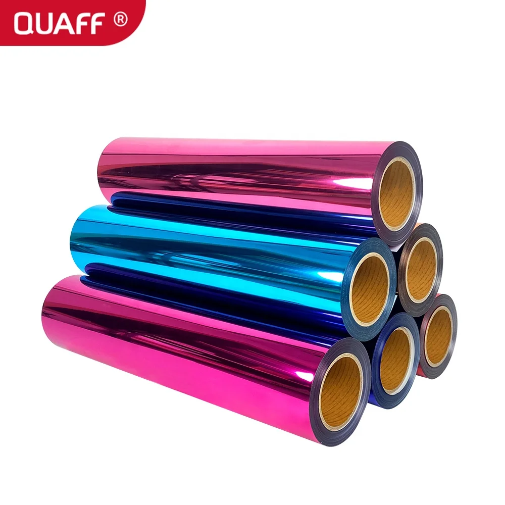 2024 QUAFF Korean Foil heat transfer vinyl soft metallic 0.5*25m high quality transfer film PET PU for clothing
