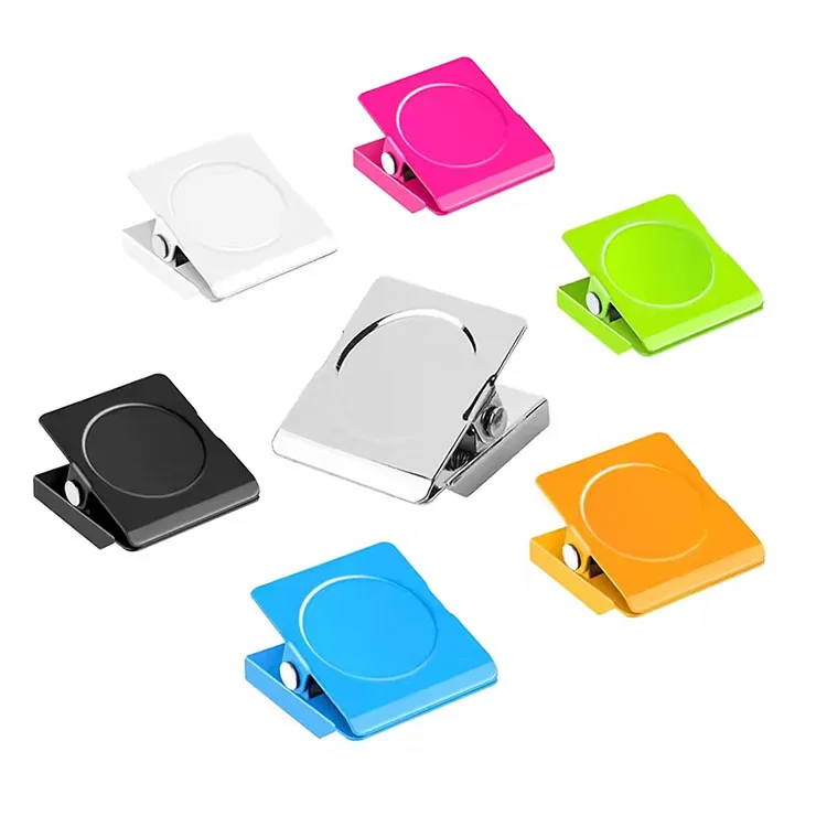 Round Memo Magnet Clips Colourful Magnetic Paper Clip for Fridge File Index Photo Memo Office School