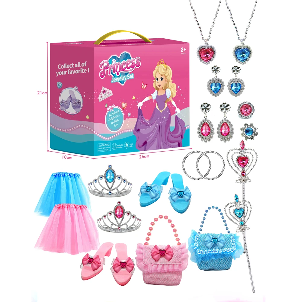 Princess Dress Up Toys Jewelry Boutique Girls Role Play Gift for 3-6 years old Girl Toddler Birthday Party Favors