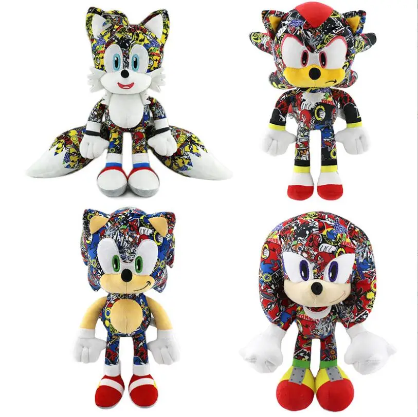 XUX 30cm Cute colorful Sonic Plush Soft PP Cotton Stuffed Plush Pillow Toy For Kids Wholesale