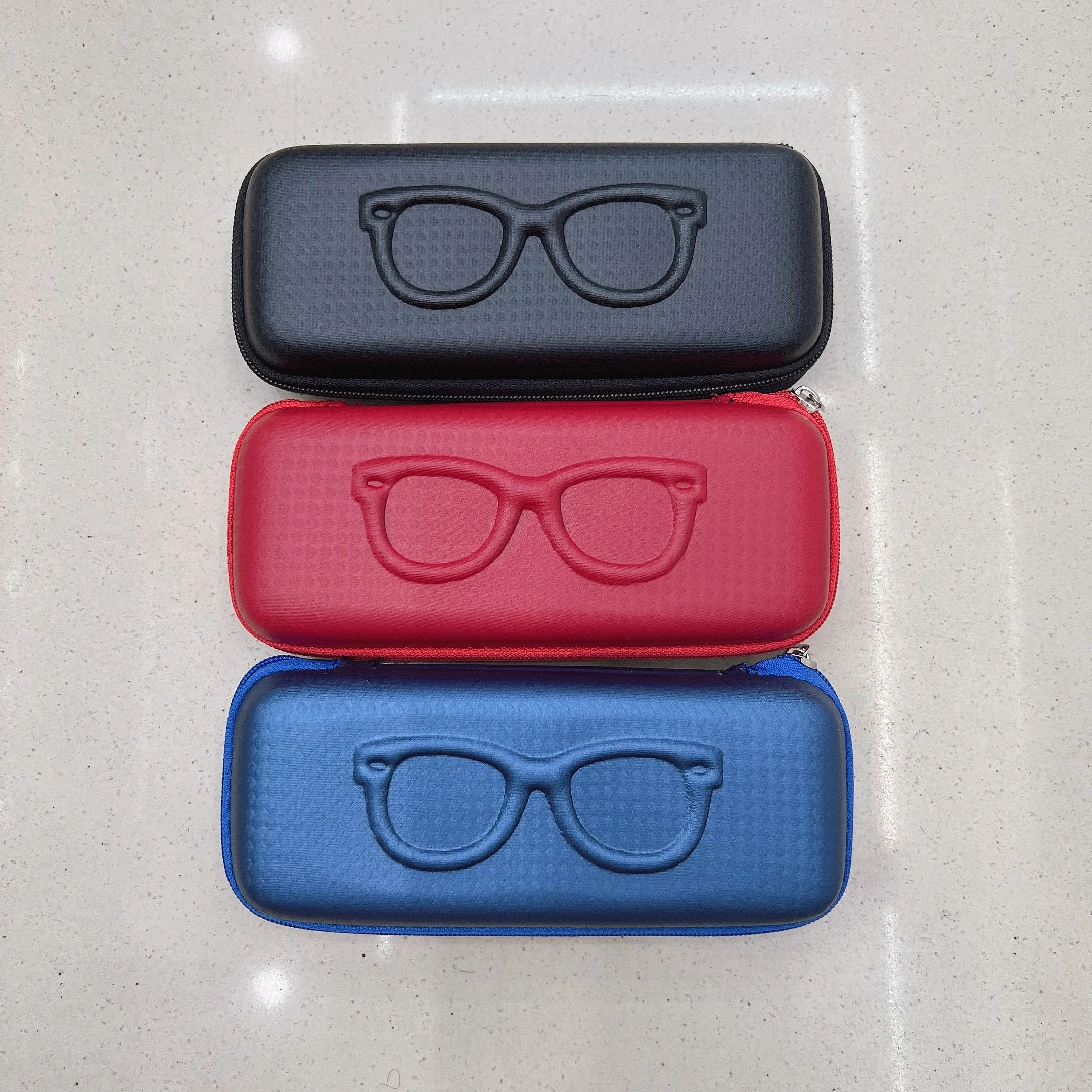 Glasses print Pu fabric square South Korea fashion design Eva zipper glasses box sunglasses case
