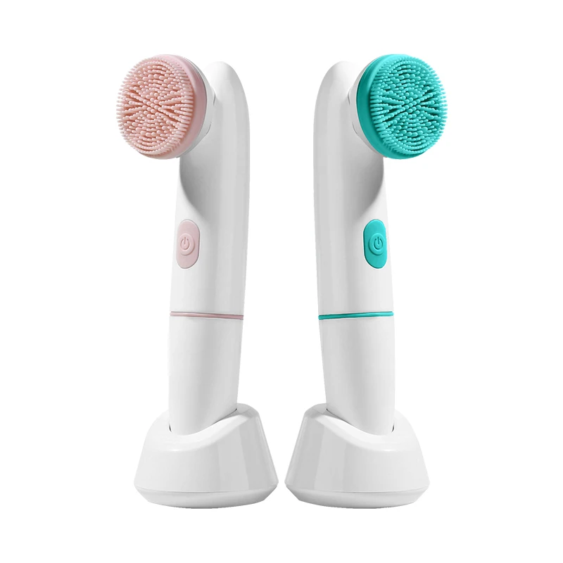 Face Scrubber with Advanced PBT Bristles Spin Brush & Stand, Facial Cleansing System Dual Speed, Waterproof, BatteryPowered