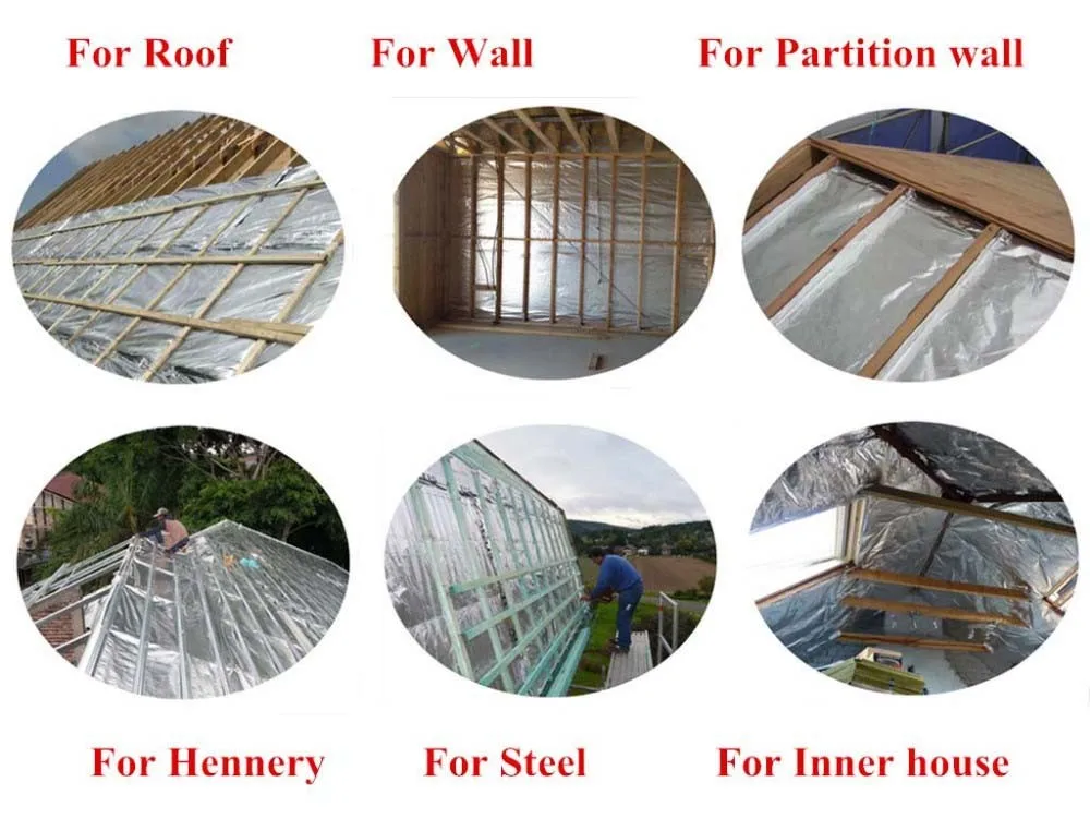 Reflective Radiant Barrier and vapor Barrier Aluminum Foil Woven Fabric for Roof Insulation