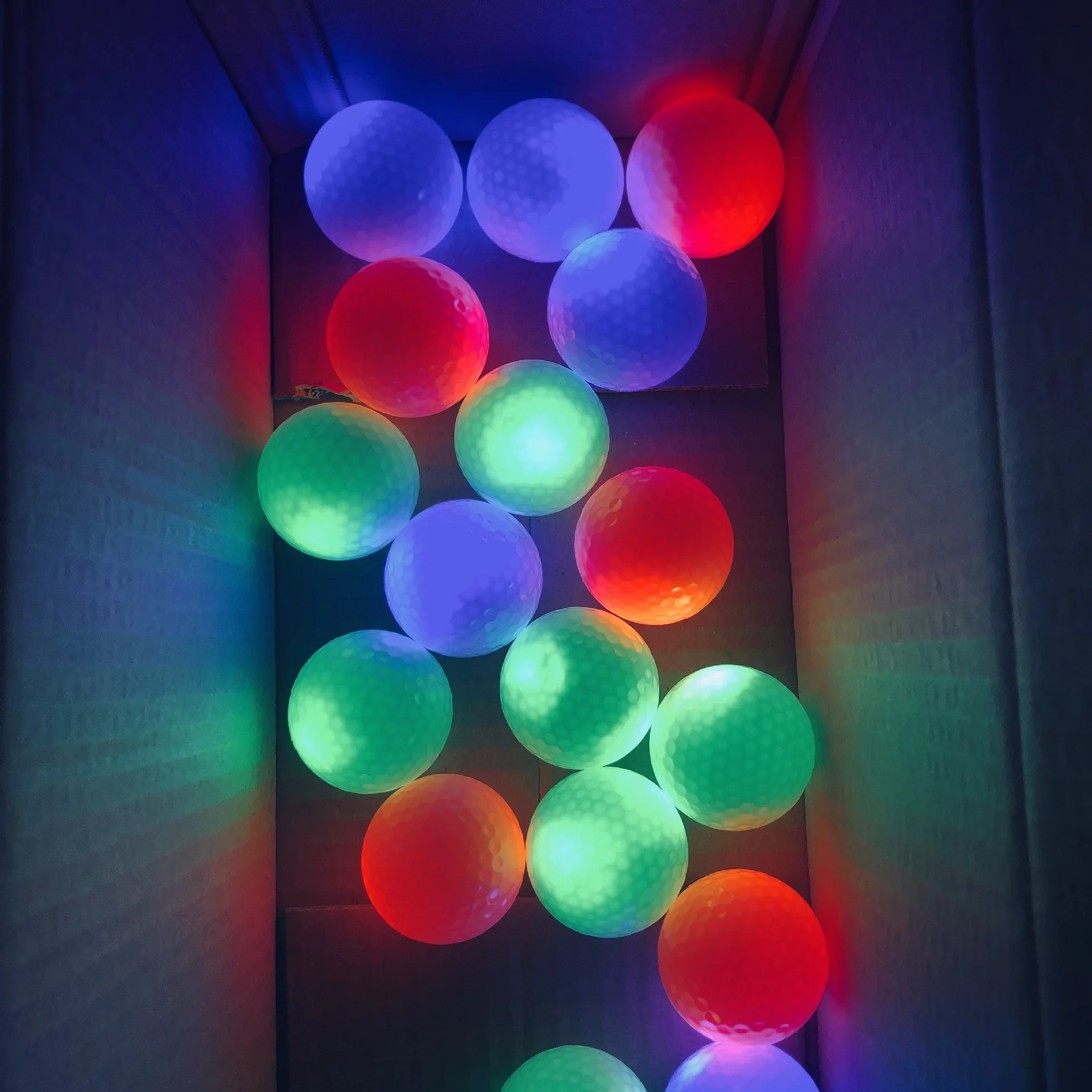 Factory Wholesale High Quality Custom Logo Printing Night Light Up Glow Electronic Led Golf Ball