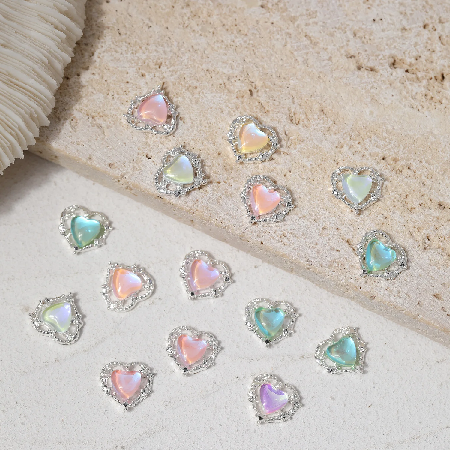 2024 Hot sale nail art heart crystal stone cute nail art diamond nail rhinestones