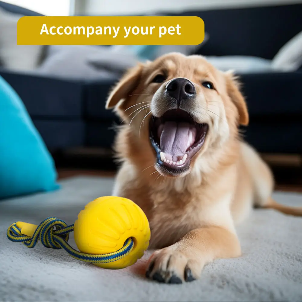 Natural EVA Floating Foam Ball on a Rope Dog Toy for Pet Training dog Chew Toy Rope Tug of War Interactive Rubber toy