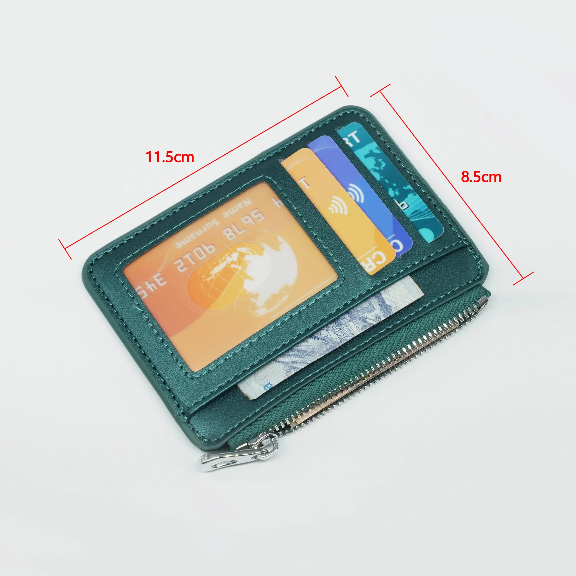 Wallet Credit Multi-Card Bag Fashion PU Function Zipper Ultra-Thin Organizer Case Student Women Coin Purse