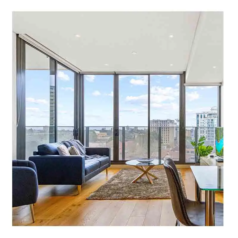 Balcony Aluminum Multi Slide Doors Exterior Aluminium Doors AS2047 Australian Standard Double Glasses Sliding Door