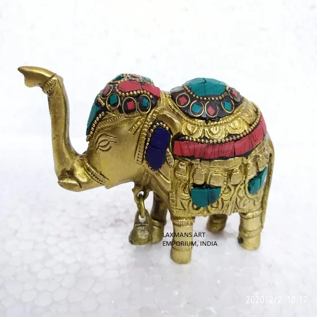 handmade brass elephant statue