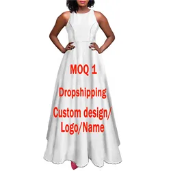 Evening Dress Polynesian Tribe Tattoo Totem Hibiscus Print Women Clothing Fashion China Manufacturer Full Swing Birth Day Dress