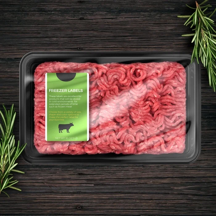 personalised custom waterproof freezer color printing labels fresh meat beef frozen food container packaging clear stickers