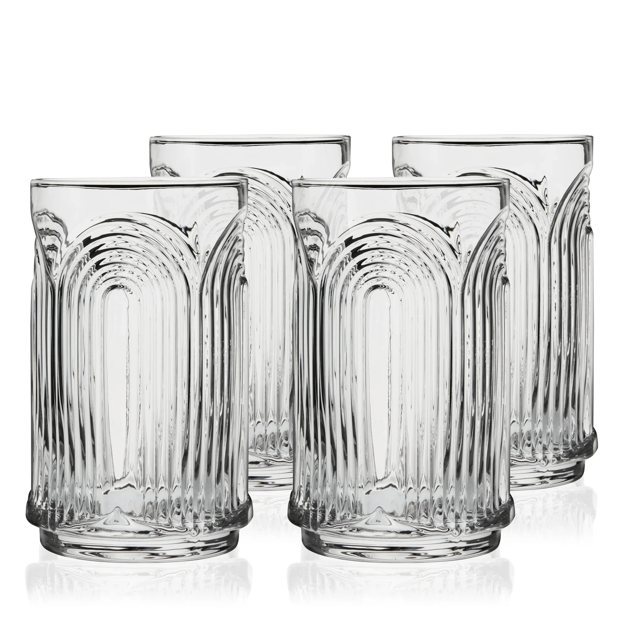 Factory Wholesale Old Fashioned 11 oz Arch U Shaped Lead-free crystal Clear Lowball Tumbler Whiskey Rock Glasses Set