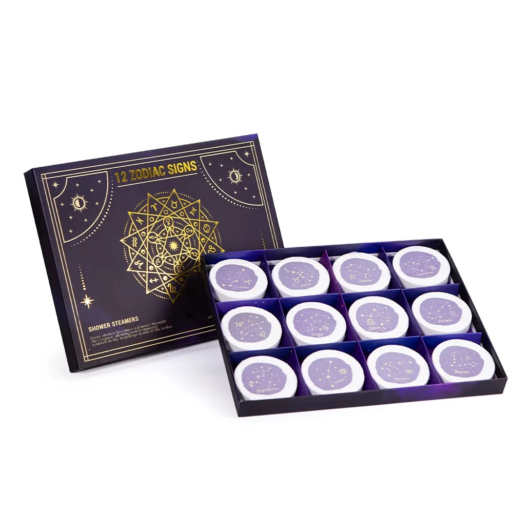 12 Pack Natural Ingredient Zodiac Signs Shower Steamers Gift Set Aromatherapy Shower Steamers Aromatherapy