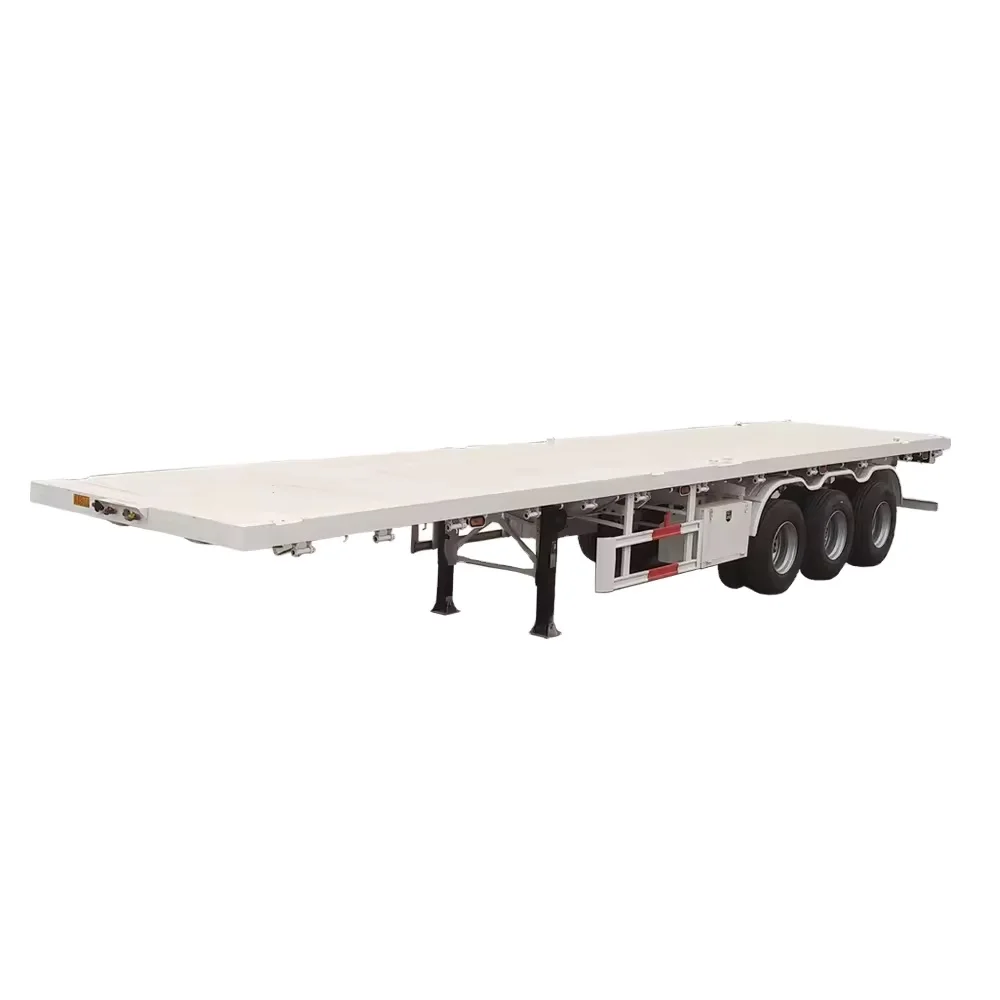 Factory Price 40/60 ton Flatbed Semi Trailer 3 Axle 20/40 FT Container Flatbed Semi Trailer Shipping Transport Truck Trailers