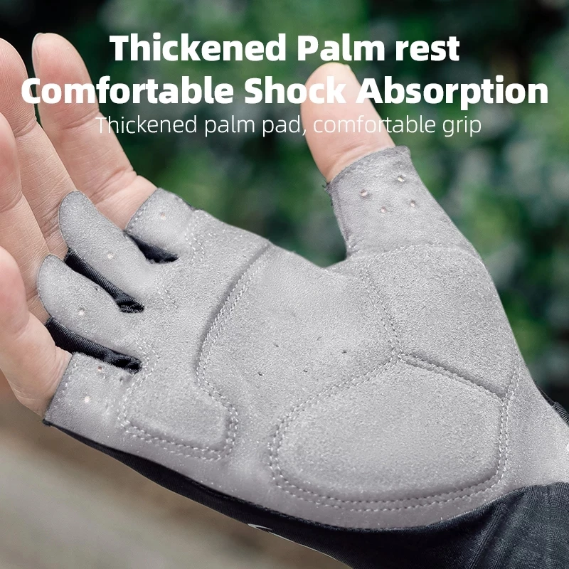 Bike Half Gloves Bicycle Motorcycle Smile Face Summer Comfortable Shock Absorption Breathable Nylon Thumb Terry cloth Design