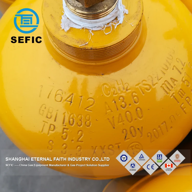 Fast Delivery Capacity Steel Acetylene Gas Cylinder for Cutting and Welding Metals