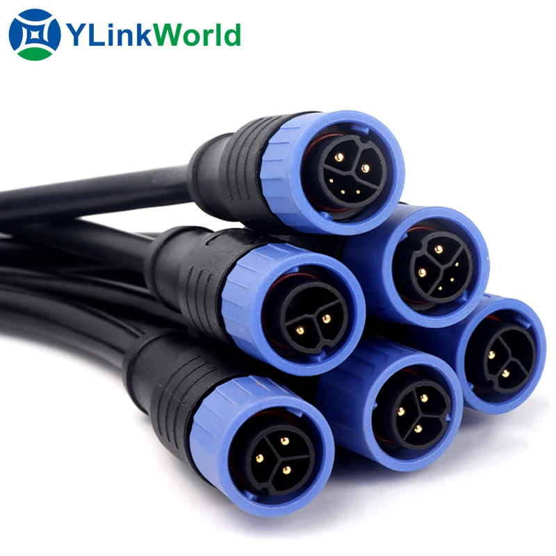 Customized Male and Female Panel Mount Connector Self Locking Plug M20 2 3 5 6 8 Pin Electric Waterproof LED Lamp Connectors