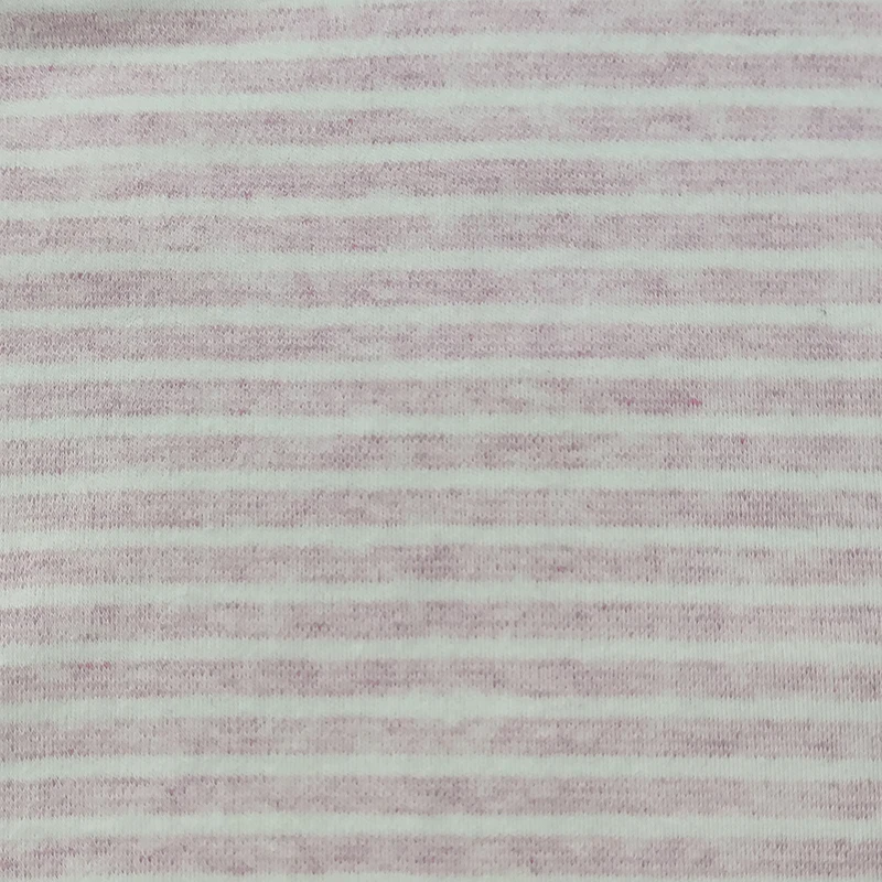 Hot selling  Y/D Stripe Interlock 100% Cotton knit  fabric Fabric Soft Dress Shirt Fabric