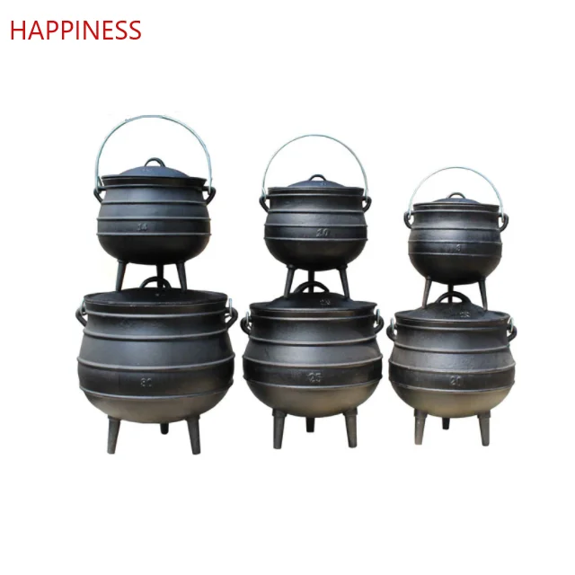 Cast Iron Potjie Pot South Africa Big Soup Pots Camping Cauldron Pot