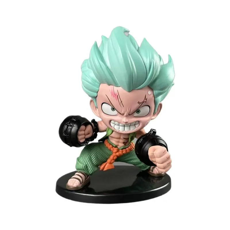 15 см милая фигурка аниме версия Roronoa Zoro модная настольная кукла из ПВХ Мультяшные игрушки для мышц Коллекционная модель мальчиков в коробке