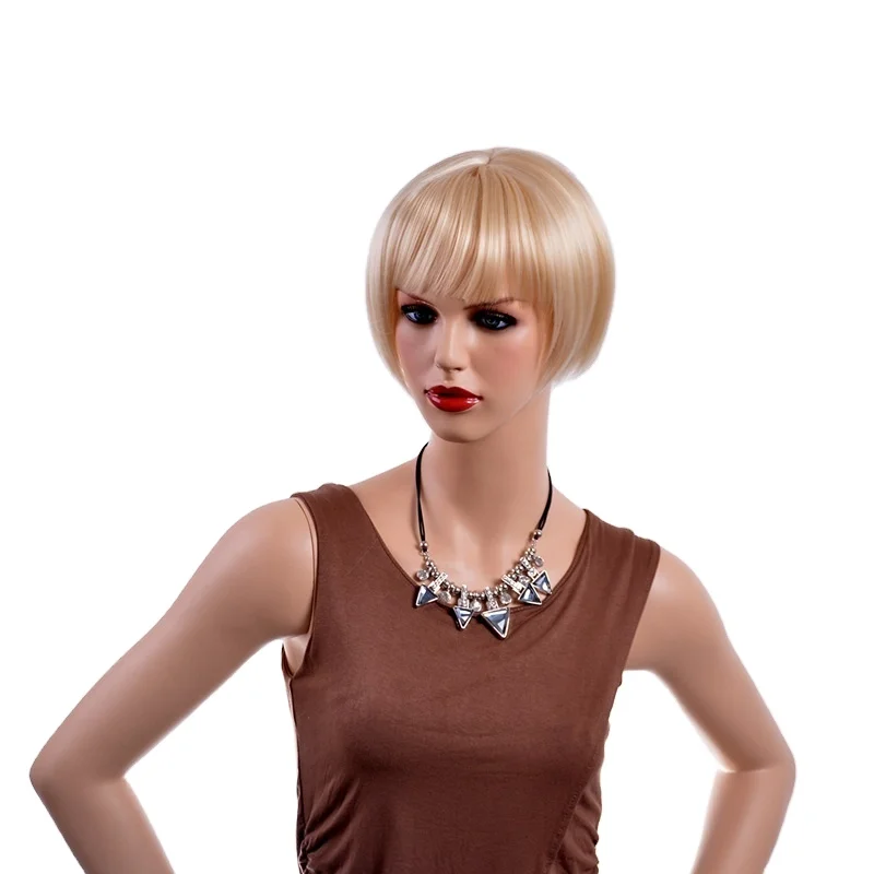 New design gold bob wigs with bangs wholesale synthetic wigs factory price