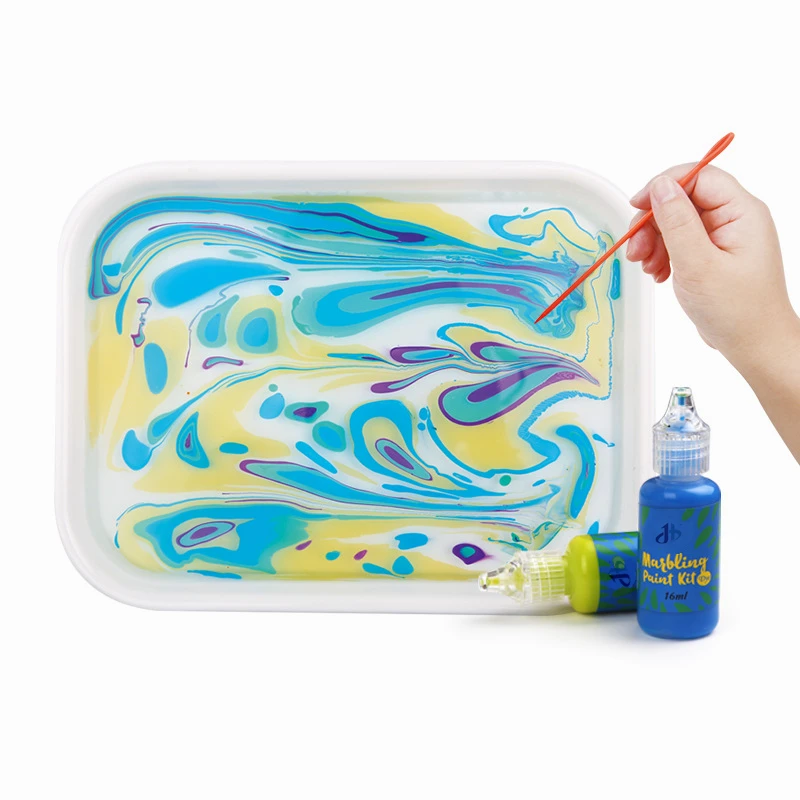 New Arrival Durable and Non-Toxic Ebru Art Water Marbling Paint Kit - 6 Colors and More Tools For Easy to Use