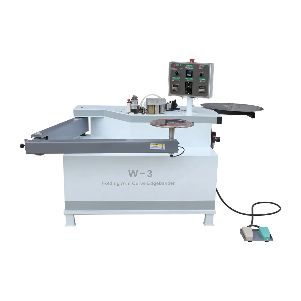 Woodworking furniture factory manual circular arc edge bander curve straight PVC MDF edge banding machine