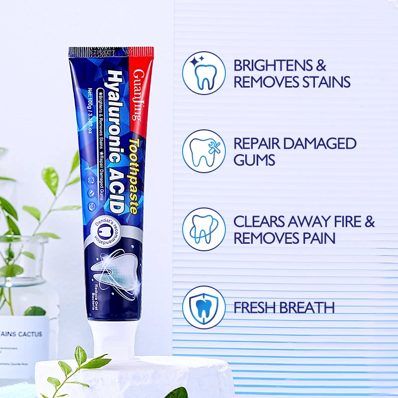 GuanJing New 100g Natural Organic Hyaluronic ACID Toothpaste For Brightens And Removes Stains