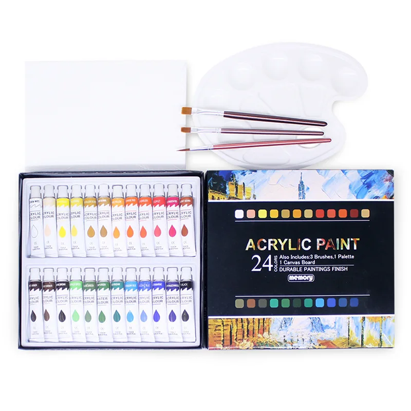 memory memory 12 24 color acrylic paint hand-painted wall painting DIY waterproof paint box wholesale