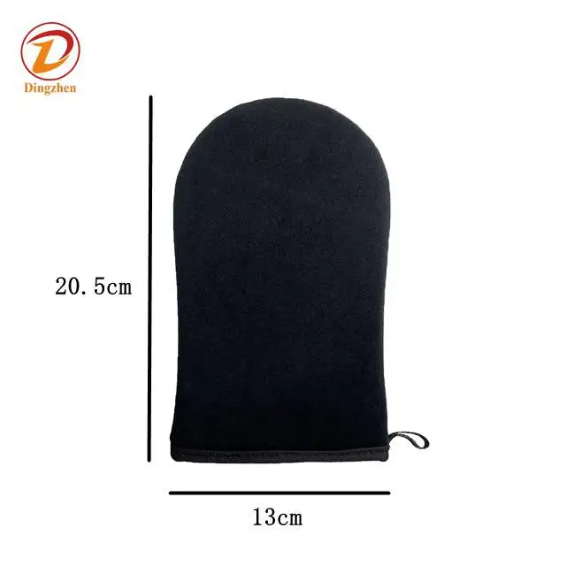 Black Soft Velvet Self Tanning Mitt Washable Self Tanner Applicator Mitt Use with Tanning Lotions Mousse Sprays