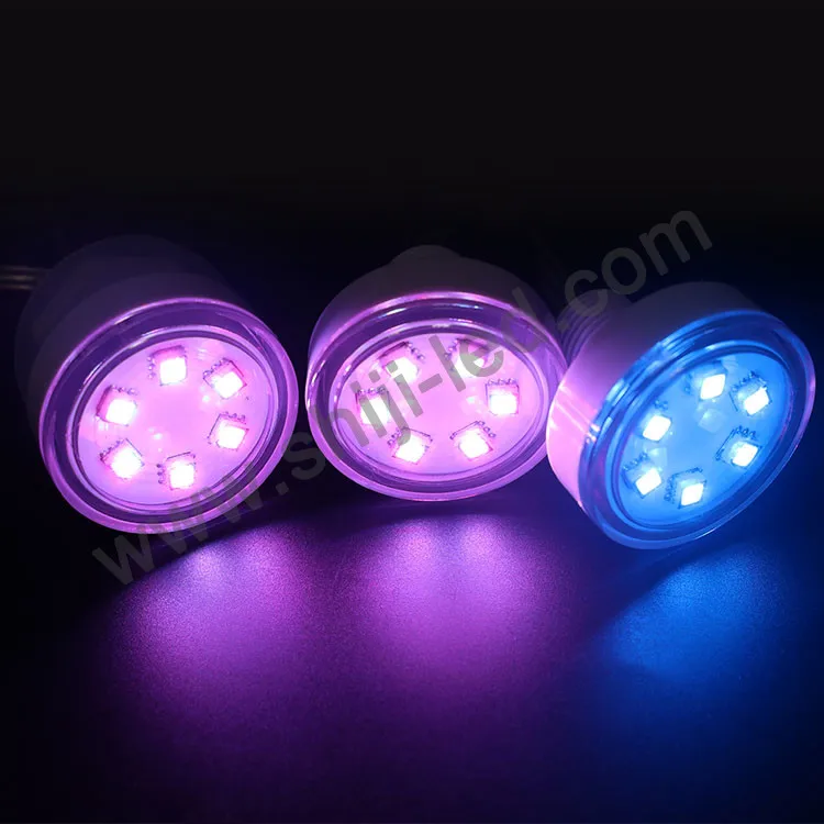 DC12v 45mm Diameter LED pixel light WS2801 IP66  6 pcs SMD 5050 RGB LEDs point light